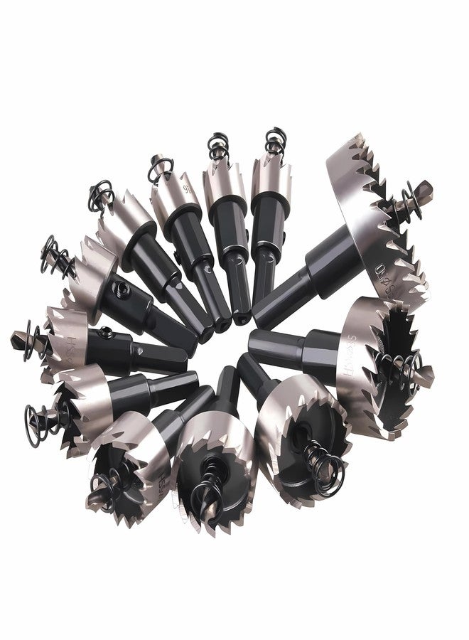 RetLeen 12 PCS HSS Hole Saw Drill Bit Set 12-55mm, Carbide Tipped Core Cutter Kit for Metal, Wood, and PVC, Ideal for Steel and Aluminum Drilling, with Hex Shank Adapter - Image 1